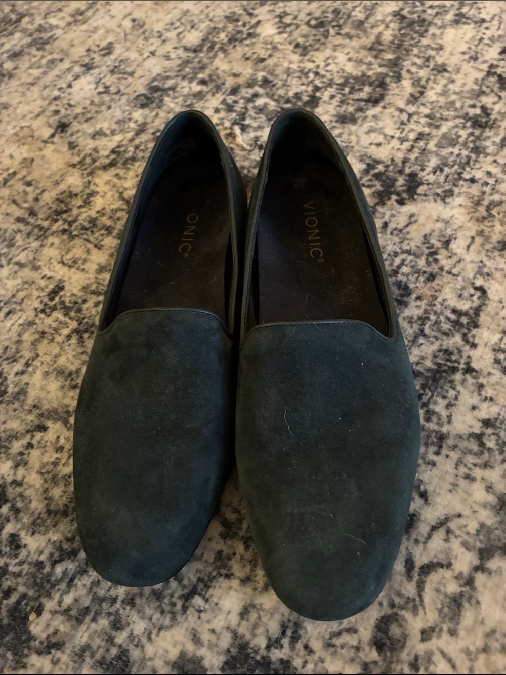 Vionic  Suede Slip-On Loafers in Dark Green